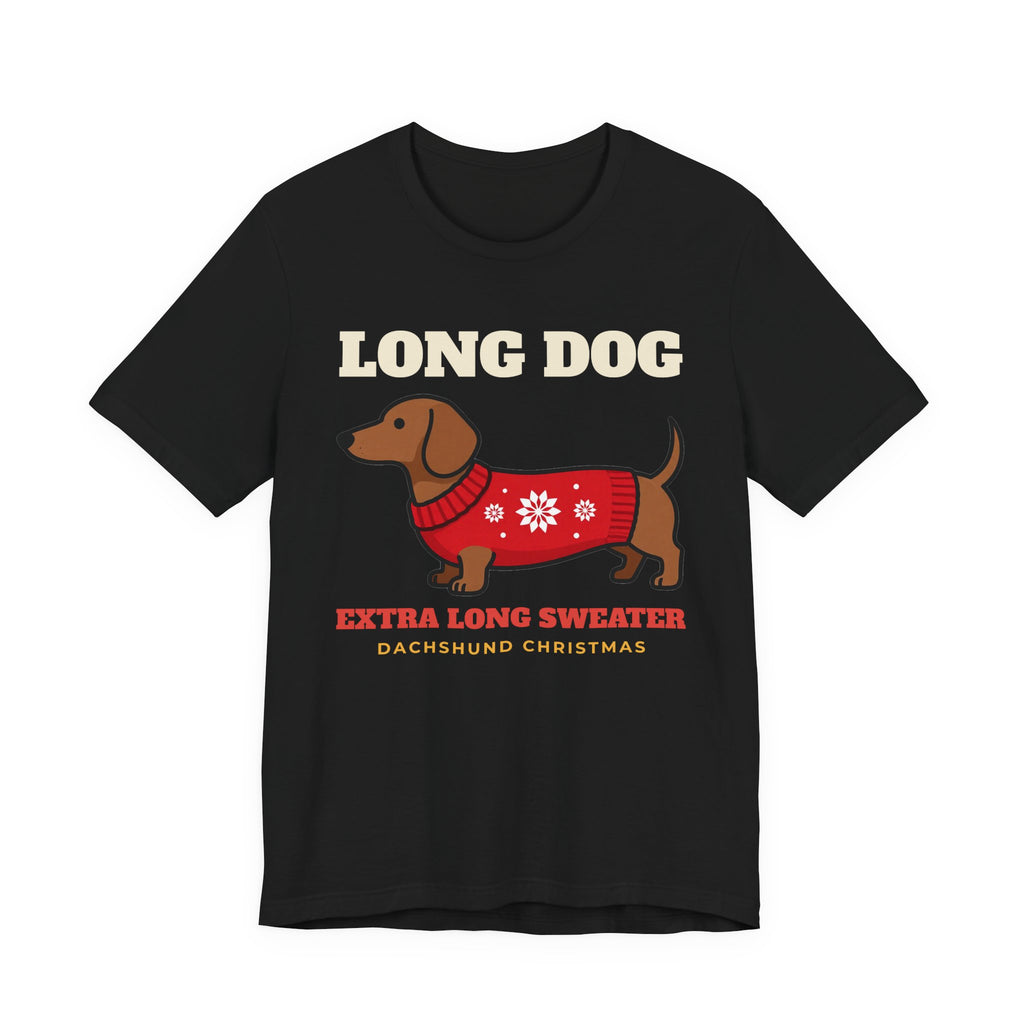 Dachshund Christmas Shirt - Long Dog, Extra Long Sweater Tee - original t-shirt design by Pastime Goods