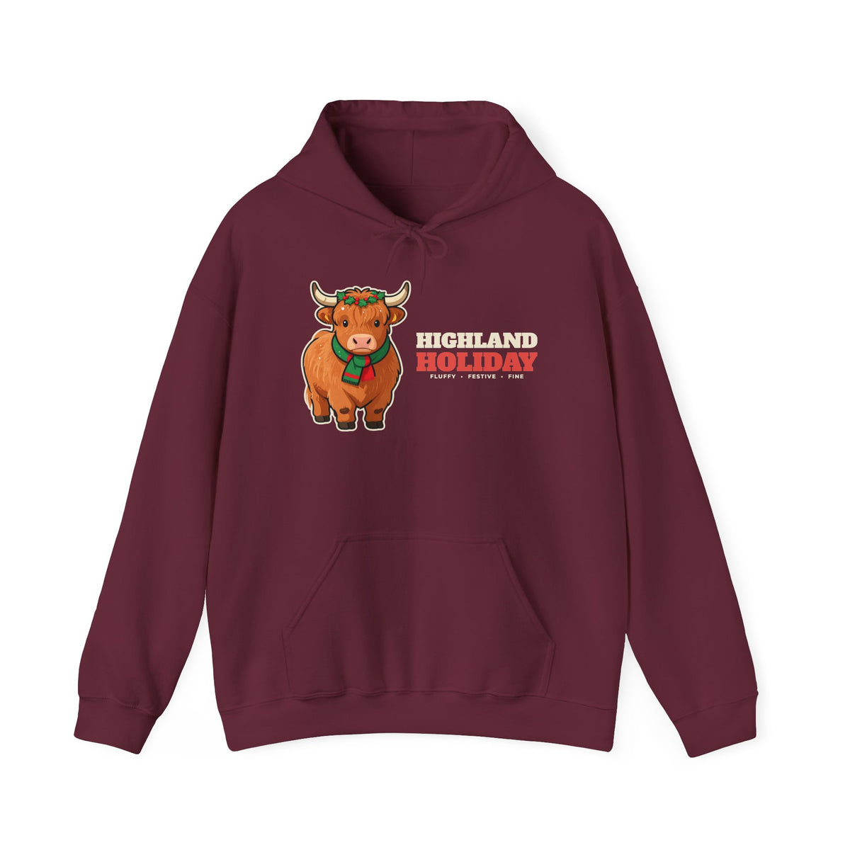 Highland Holiday Cow Christmas Hoodie