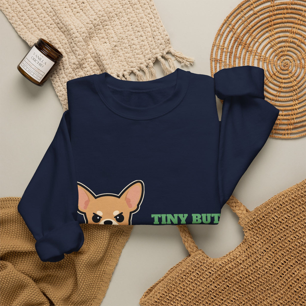 Tiny But Terrifying Chihuahua Crewneck Sweatshirt | Chihuahua Gift