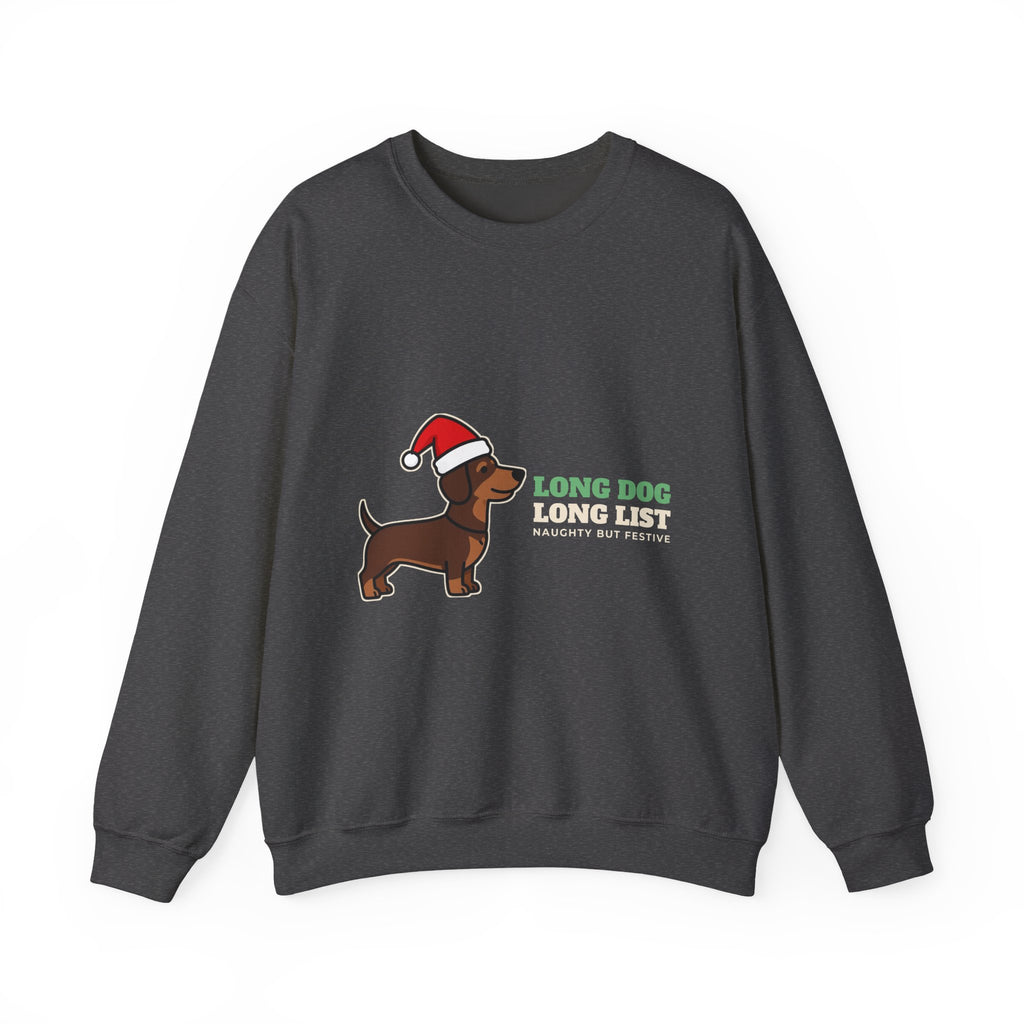 Long Dog, Long List Dachshund Christmas Crewneck Sweatshirt | Dachshund Gift