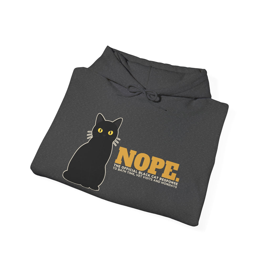 Nope. Funny Black Cat Hoodie | Black Cat Lover Gift