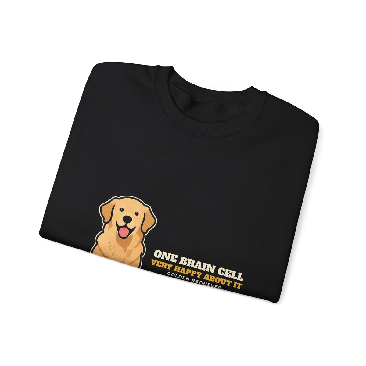 One Brain Cell, Very Happy About It Golden Retriever Crewneck Sweatshirt | Golden Retriever Gift