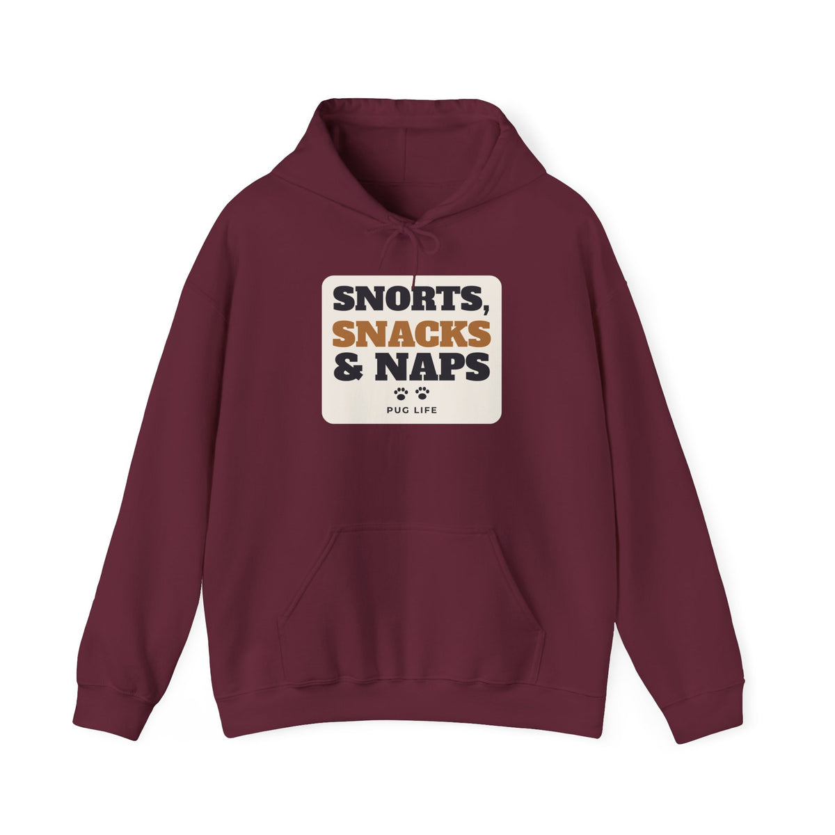 Snorts, Snacks and Naps Pug Hoodie | Pug Gift