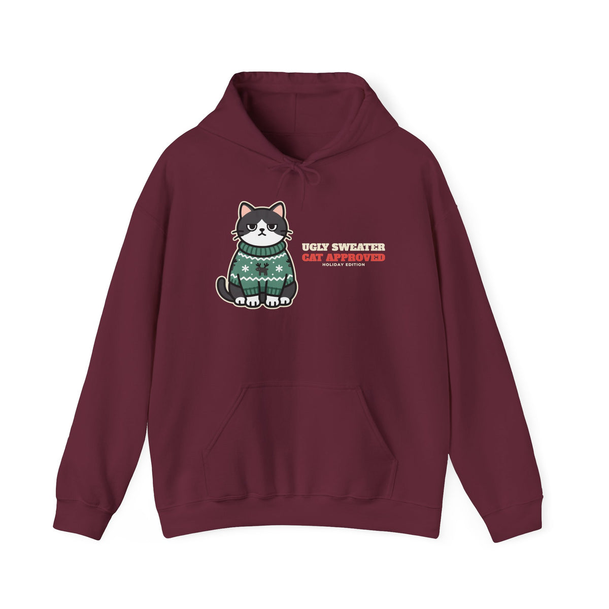 Cat Approved Ugly Christmas Sweater Hoodie