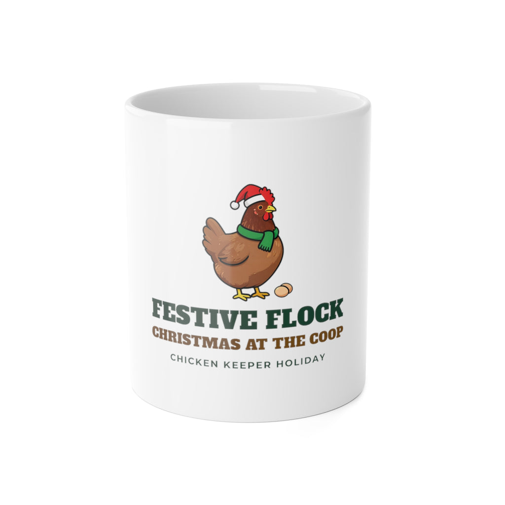 Festive Flock Chicken Christmas Mug