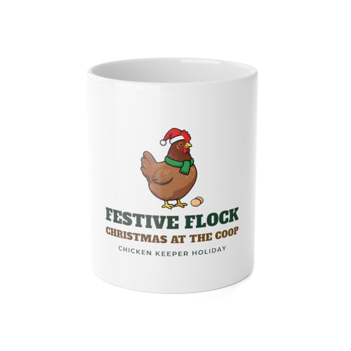Festive Flock Chicken Christmas Mug