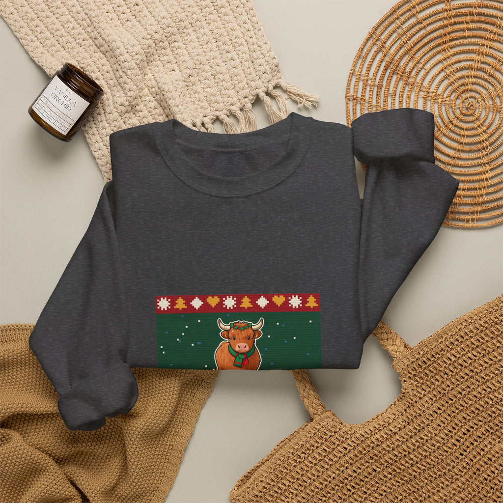 Moo-ry Christmas Ugly Sweater Crewneck Sweatshirt