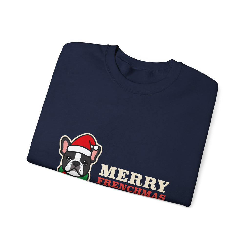 French Bulldog Christmas Crewneck Sweatshirt | Merry Frenchmas Frenchie Sweatshirt | Frenchie Mom Dog Christmas Gift