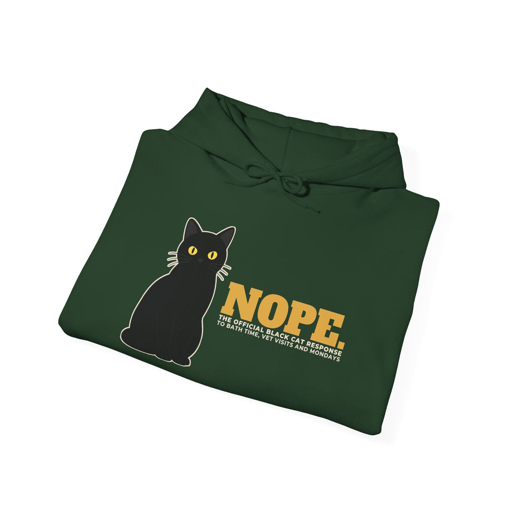 Nope. Funny Black Cat Hoodie | Black Cat Lover Gift