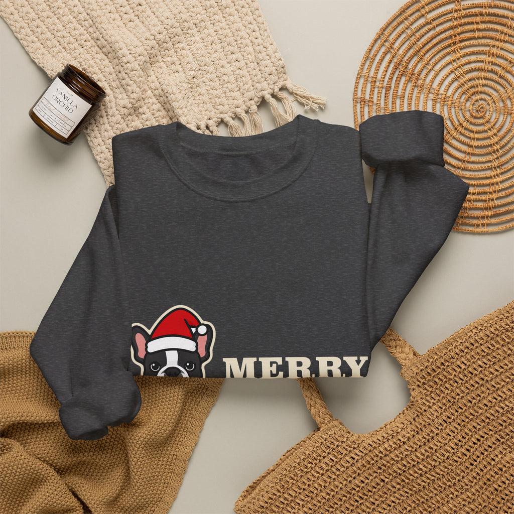 French Bulldog Christmas Crewneck Sweatshirt | Merry Frenchmas Frenchie Sweatshirt | Frenchie Mom Dog Christmas Gift