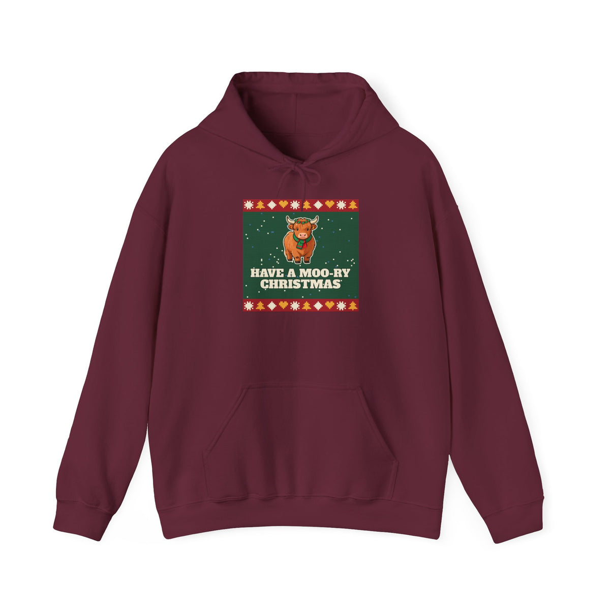 Moo-ry Christmas Ugly Sweater Hoodie