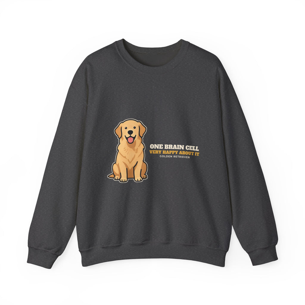 One Brain Cell, Very Happy About It Golden Retriever Crewneck Sweatshirt | Golden Retriever Gift