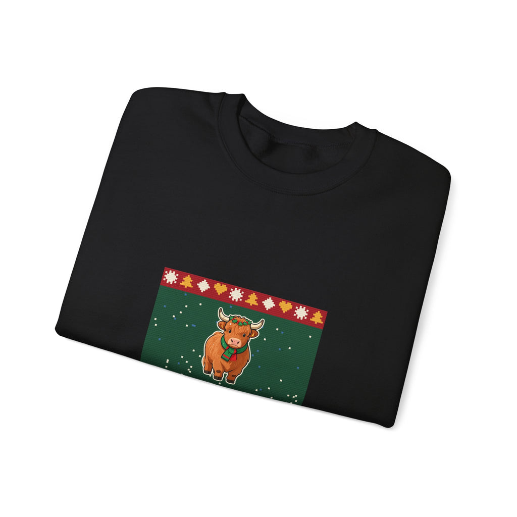 Moo-ry Christmas Ugly Sweater Crewneck Sweatshirt