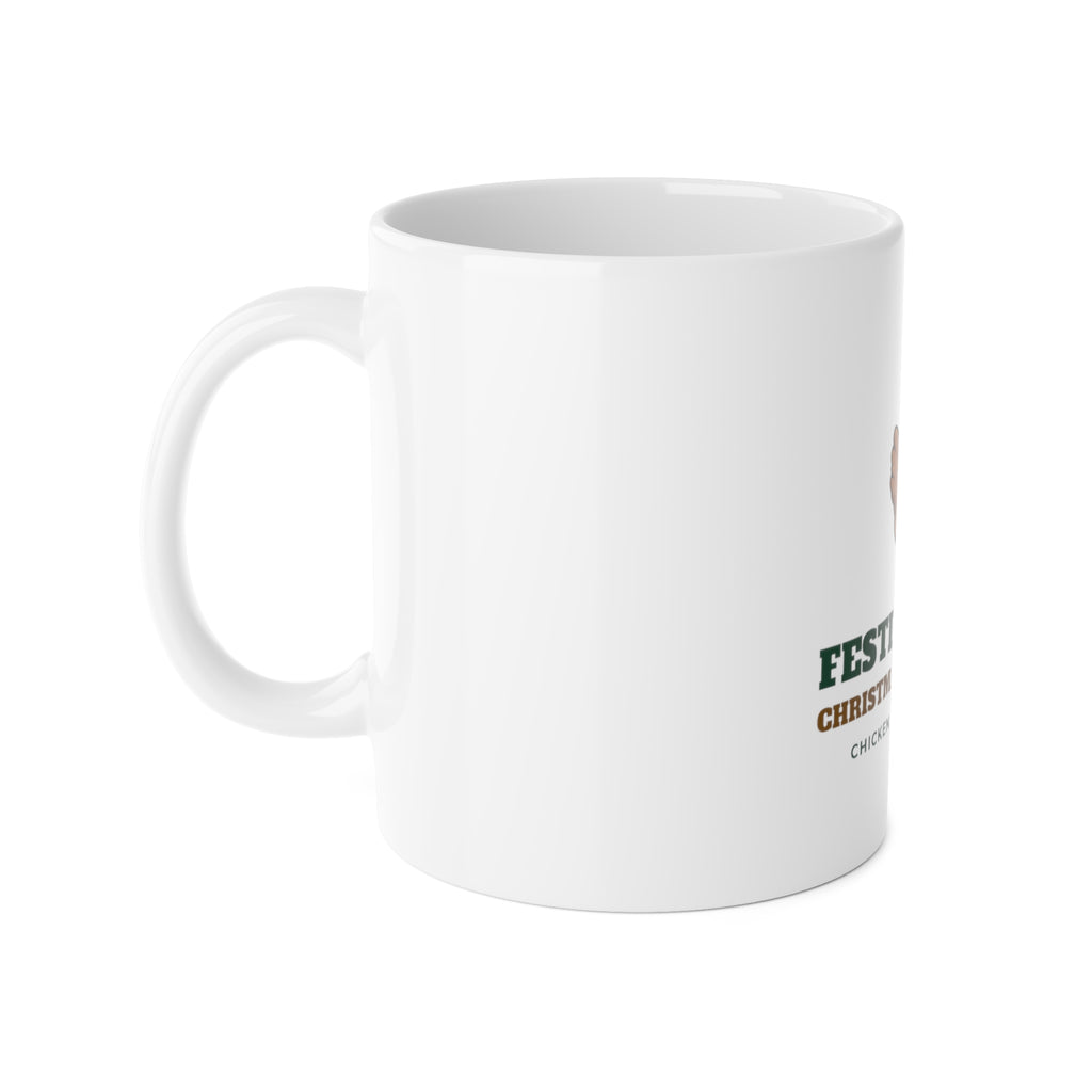 Festive Flock Chicken Christmas Mug