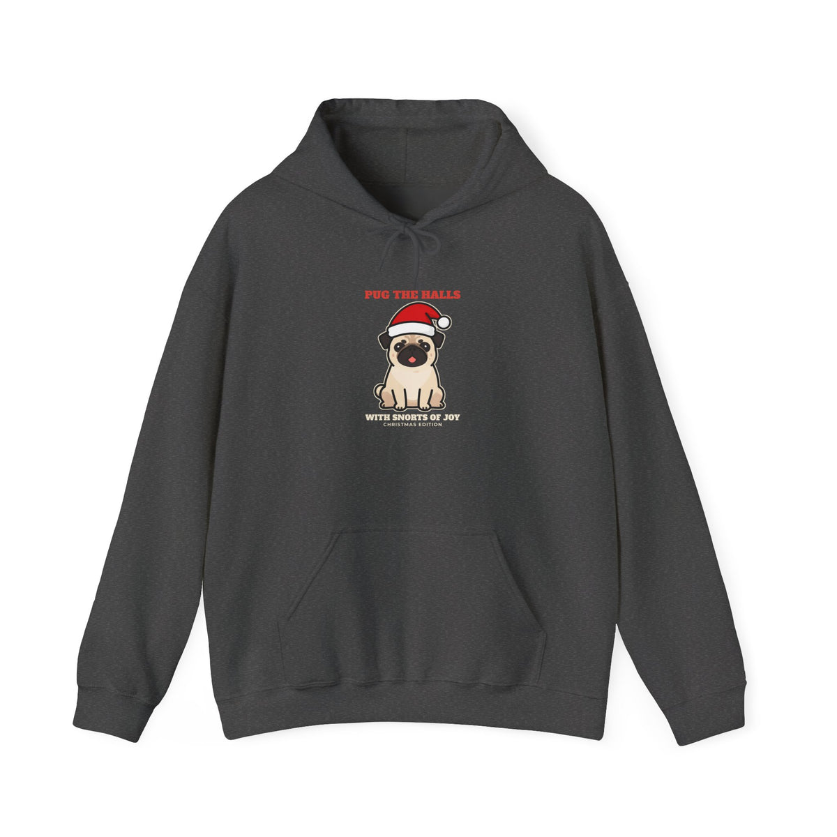 Pug the Halls Christmas Hoodie - pug lover hoodie, colour option (photo 3)