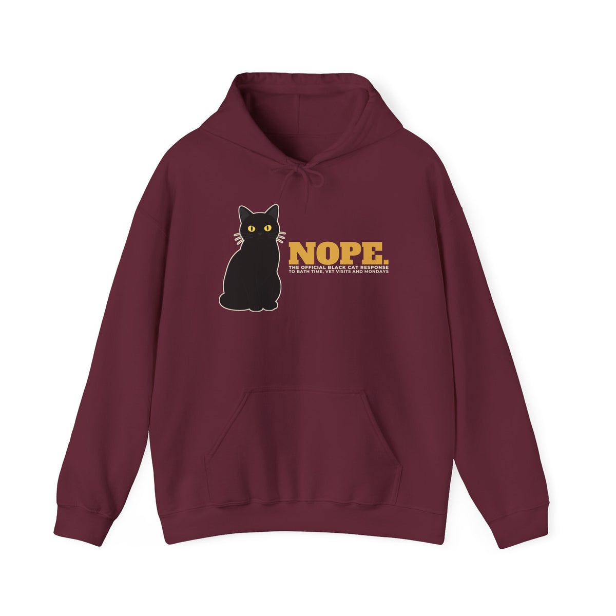 Nope. Funny Black Cat Hoodie | Black Cat Lover Gift