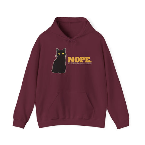 Nope. Funny Black Cat Hoodie | Black Cat Lover Gift