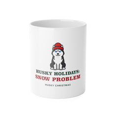 Husky Christmas Mug | Siberian Husky Snow Problem Coffee Cup | Husky Mom Dog Christmas Gift
