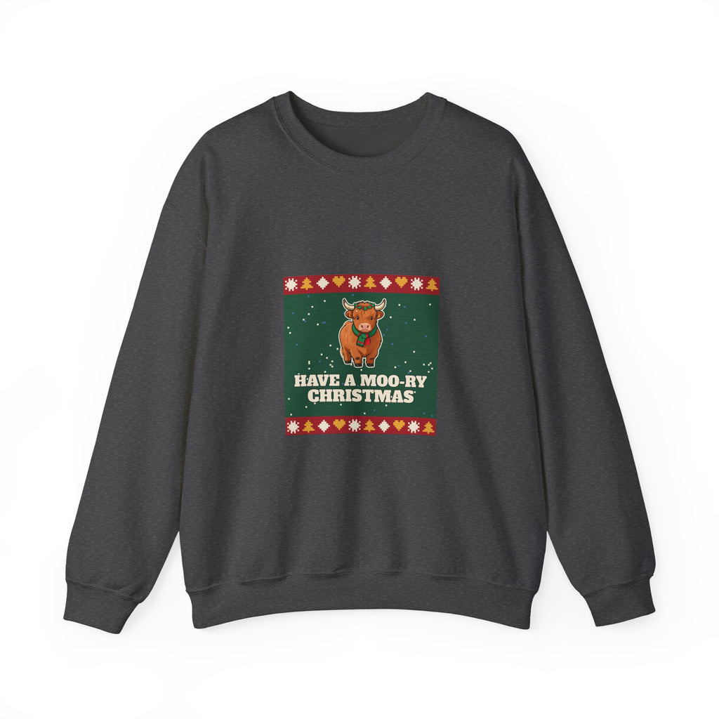 Moo-ry Christmas Ugly Sweater Crewneck Sweatshirt