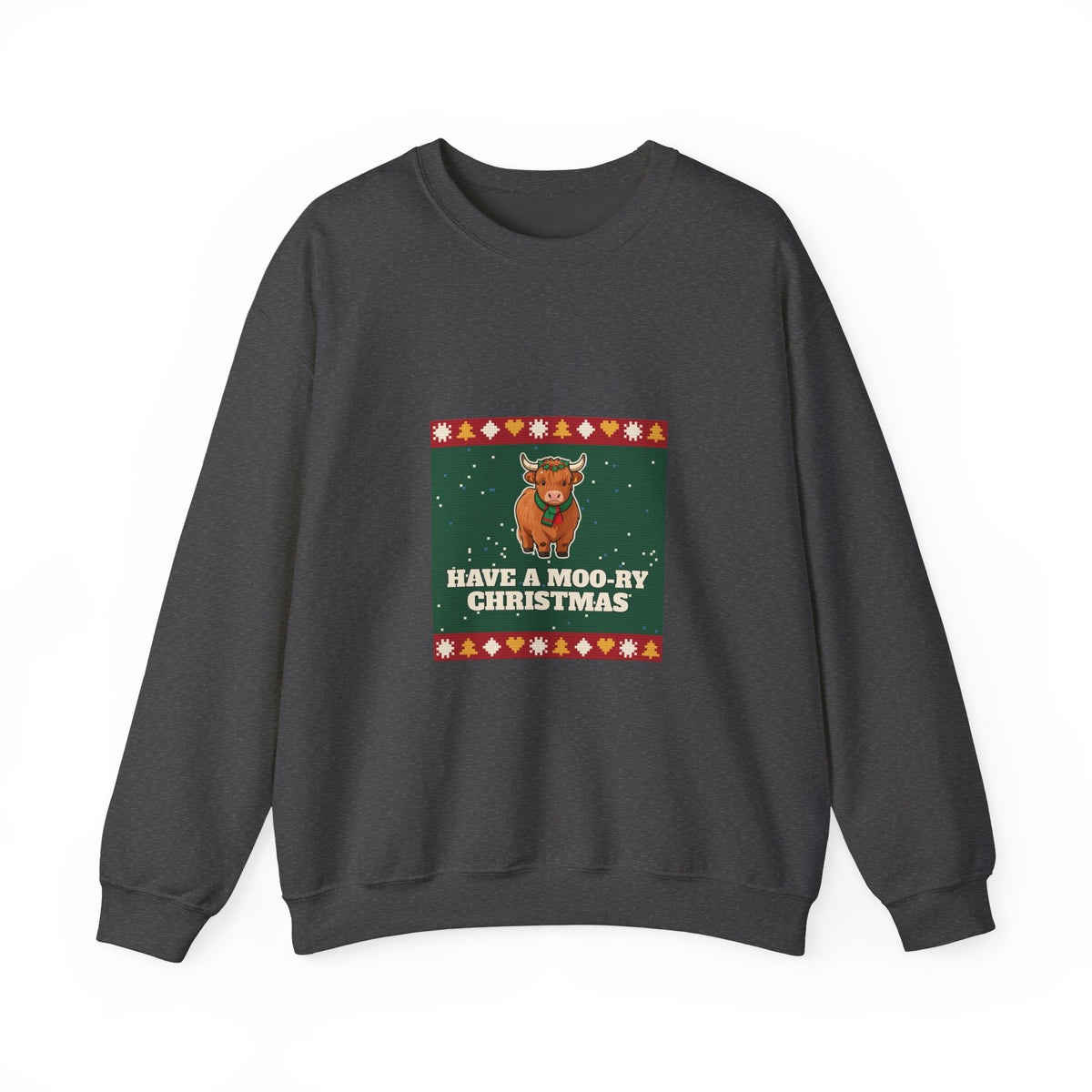 Moo-ry Christmas Ugly Sweater Crewneck Sweatshirt