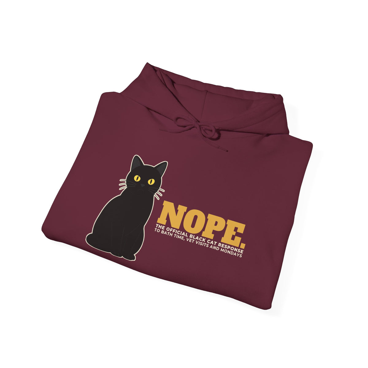 Nope. Funny Black Cat Hoodie | Black Cat Lover Gift