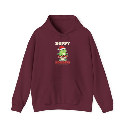 Hoppy Holidays Frog Christmas Hoodie