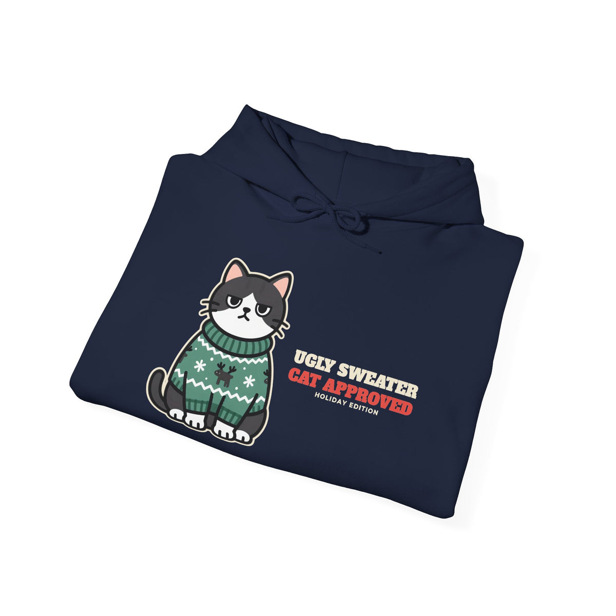 Cat Approved Ugly Christmas Sweater Hoodie