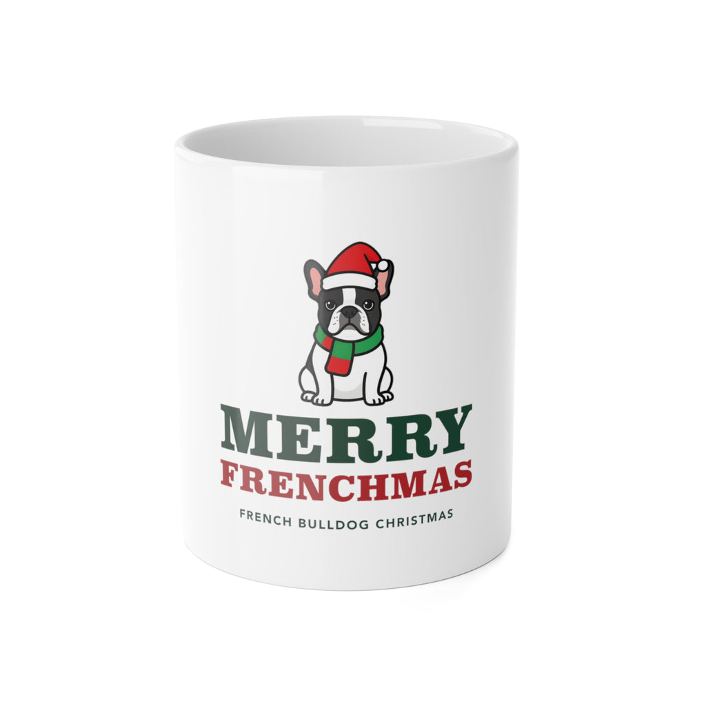 French Bulldog Christmas Mug | Merry Frenchmas Frenchie Coffee Cup | Frenchie Mom Dog Christmas Gift