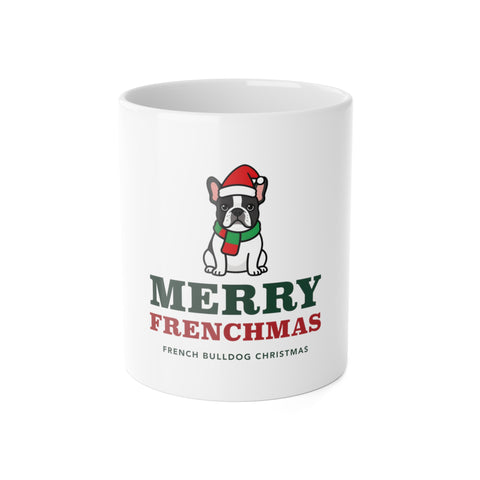 French Bulldog Christmas Mug | Merry Frenchmas Frenchie Coffee Cup | Frenchie Mom Dog Christmas Gift