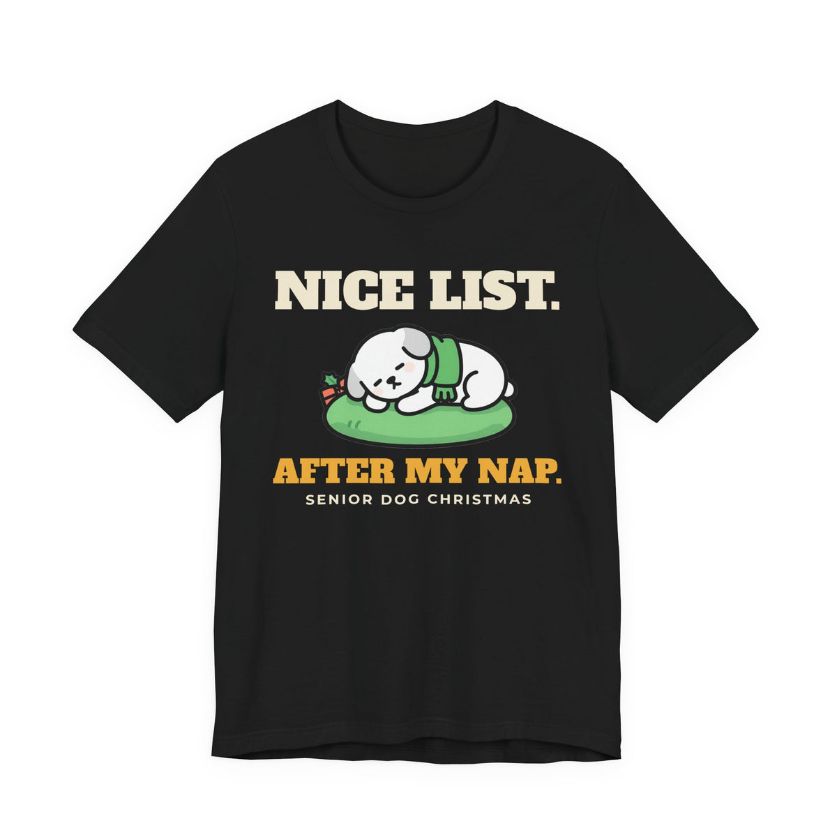 Dog Christmas Shirt - Nice List After My Nap Tee - original t-shirt design by Pastime Goods
