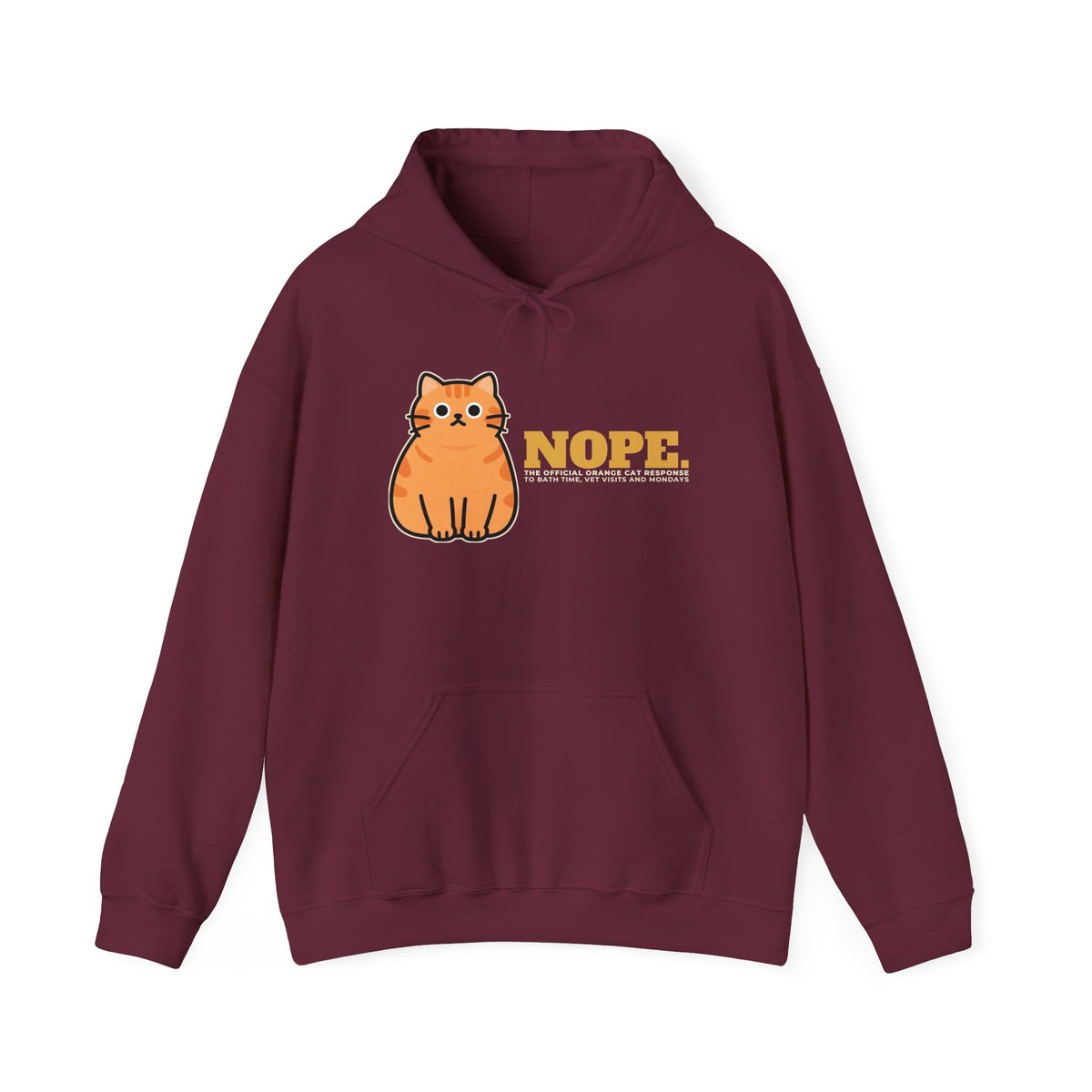 Nope. Funny Orange Cat Hoodie | Orange Cat Lover Gift