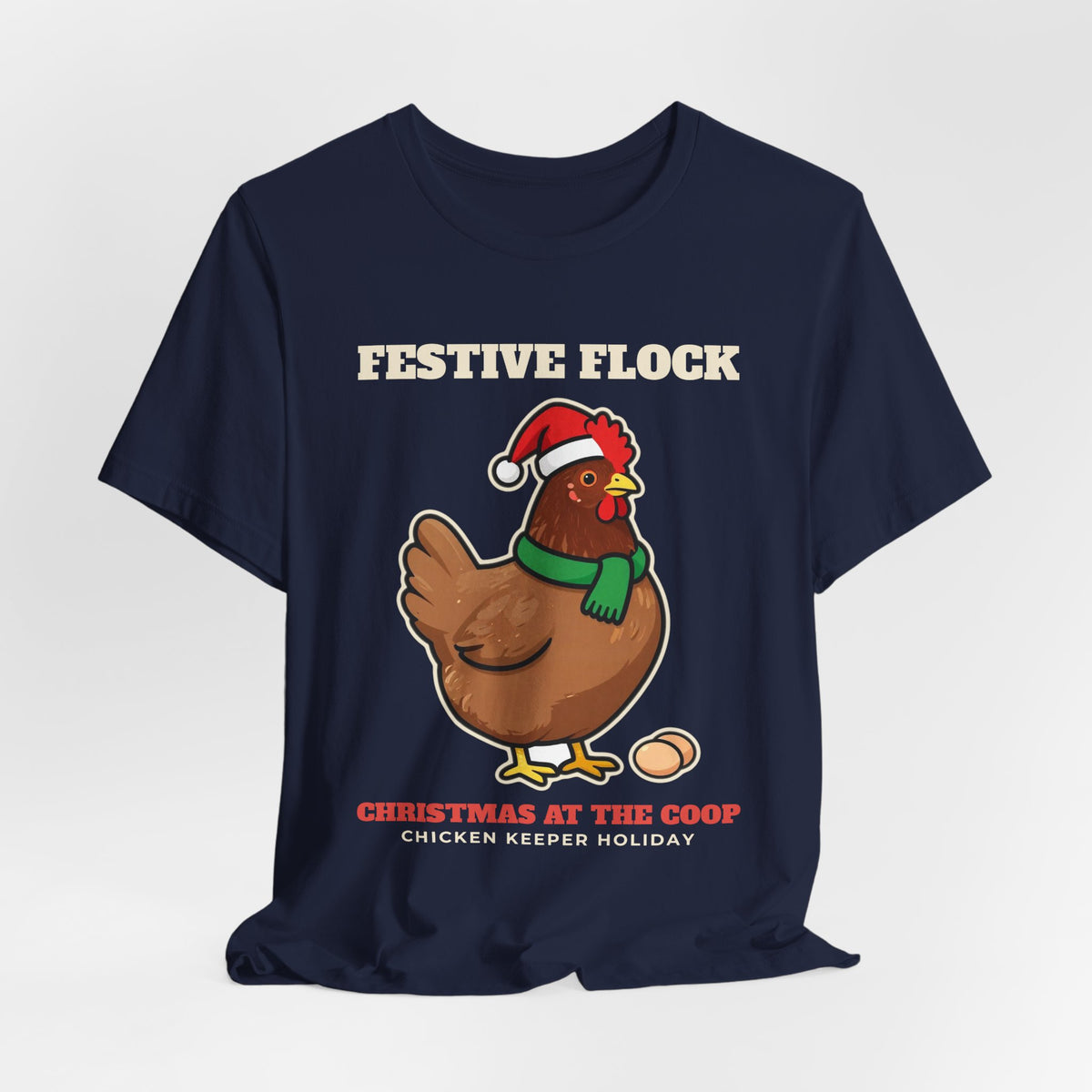 Festive Flock Chicken Christmas Tee