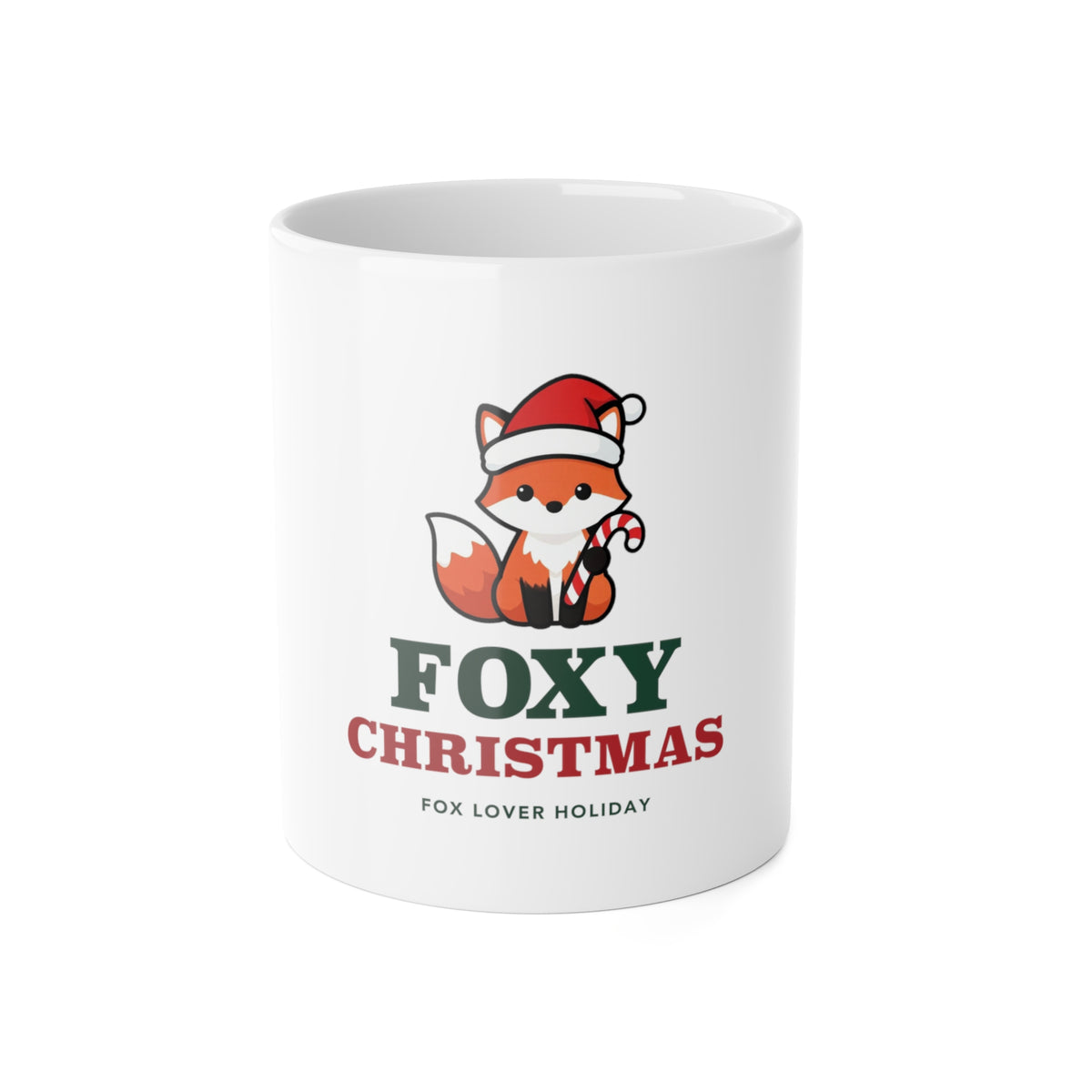 Fox Christmas Mug | Cute Fox Santa Hat Christmas Coffee Cup | Fox Lover Christmas Gift