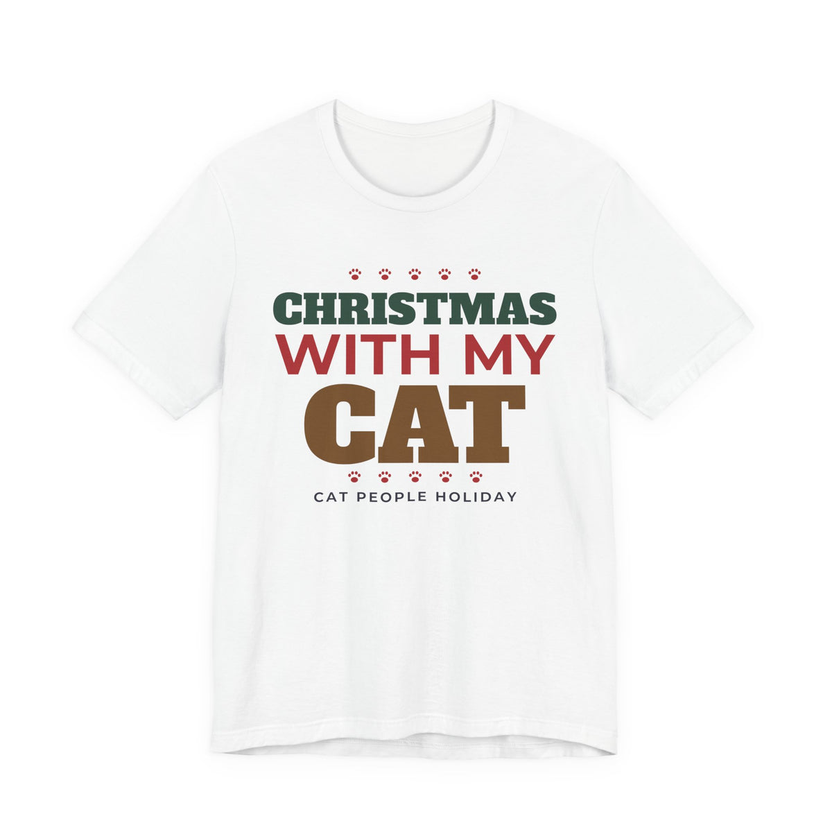 Christmas With My Cat Tee - original t-shirt design by Pastime Goods