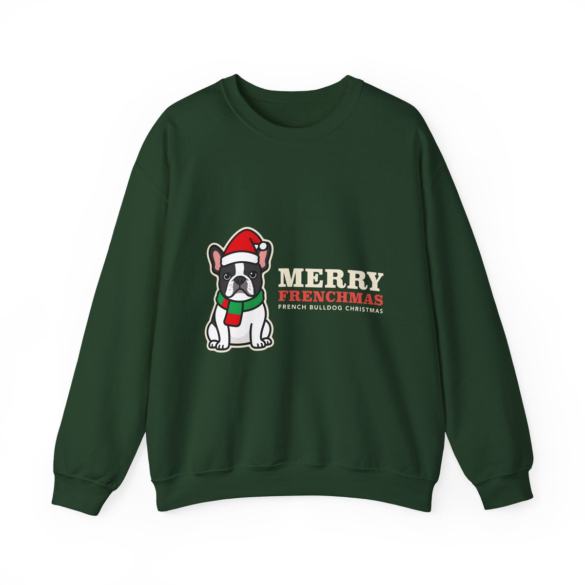 French Bulldog Christmas Crewneck Sweatshirt | Merry Frenchmas Frenchie Sweatshirt | Frenchie Mom Dog Christmas Gift