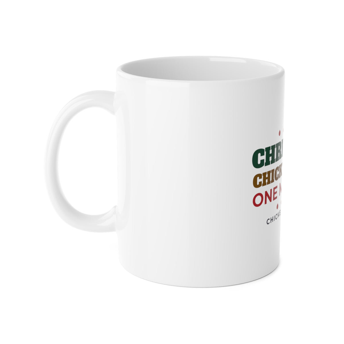 Christmas Chicken Math One More Hen mug, funny chicken keeper gift