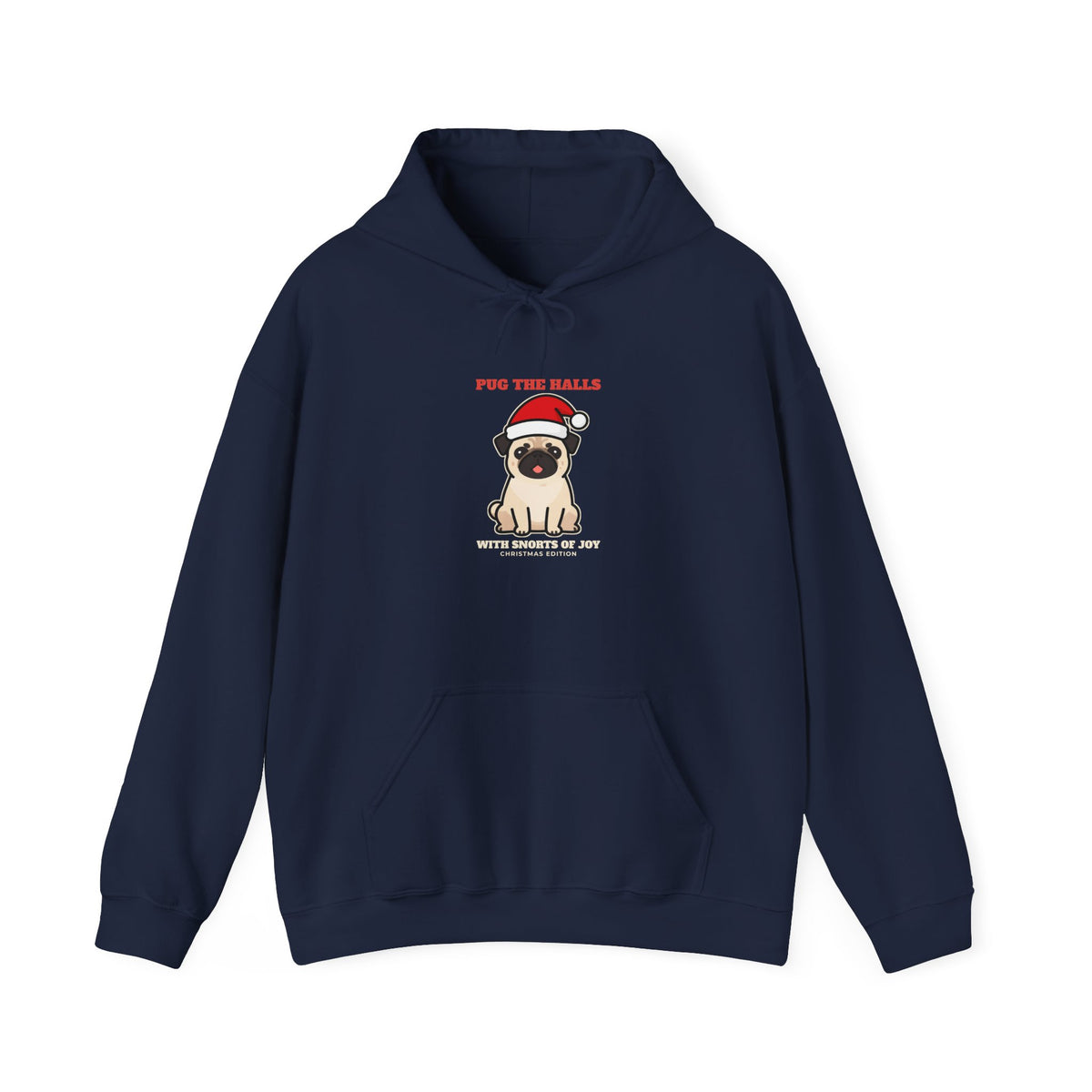 Pug the Halls Christmas Hoodie - Santa hat pug, gift for pug owners by Passtime Goods (photo 4)