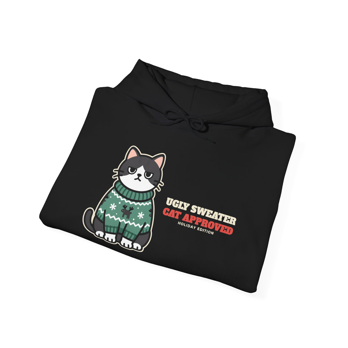 Cat Approved Ugly Christmas Sweater Hoodie