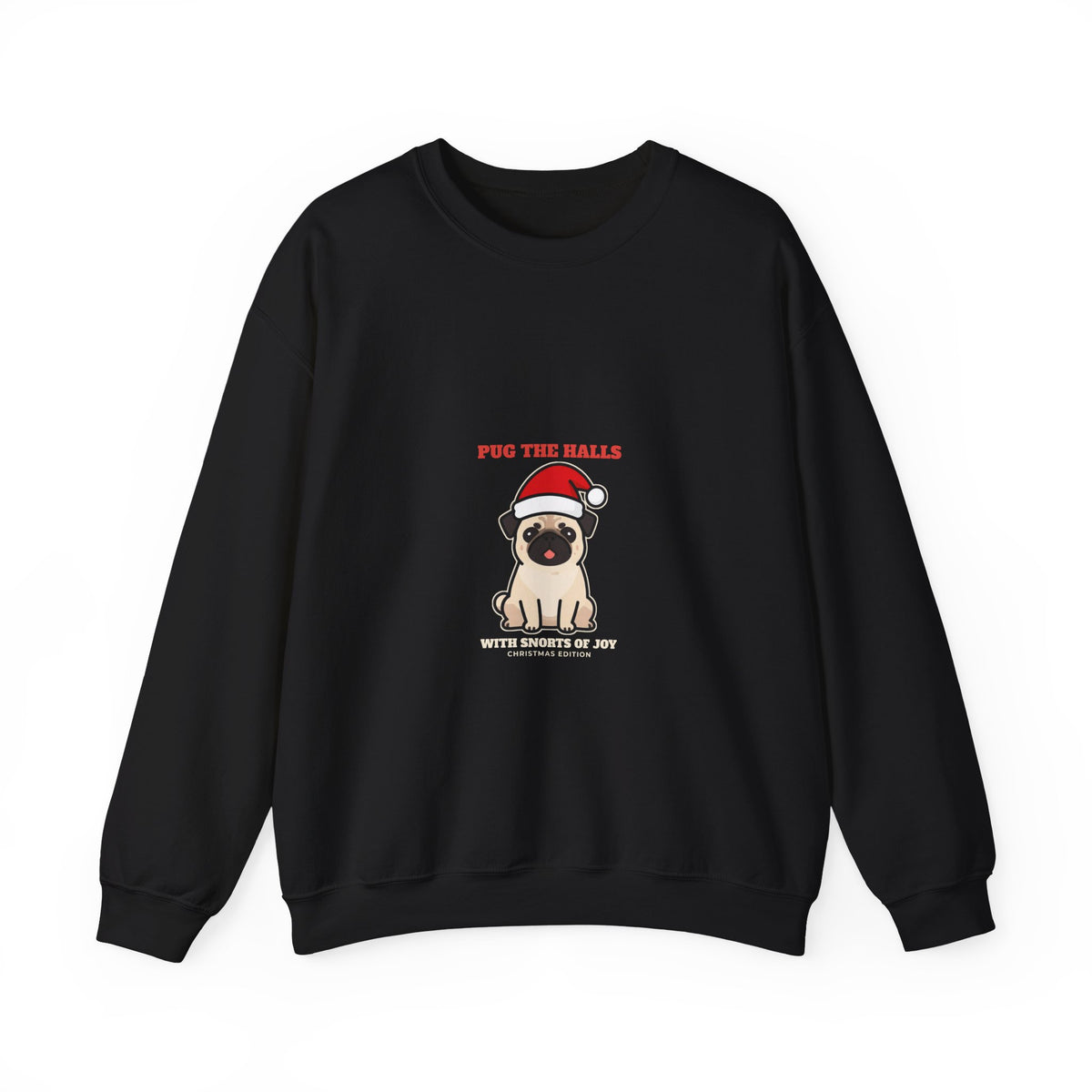 Pug the Halls Christmas pug crewneck sweatshirt by Passtime Goods
