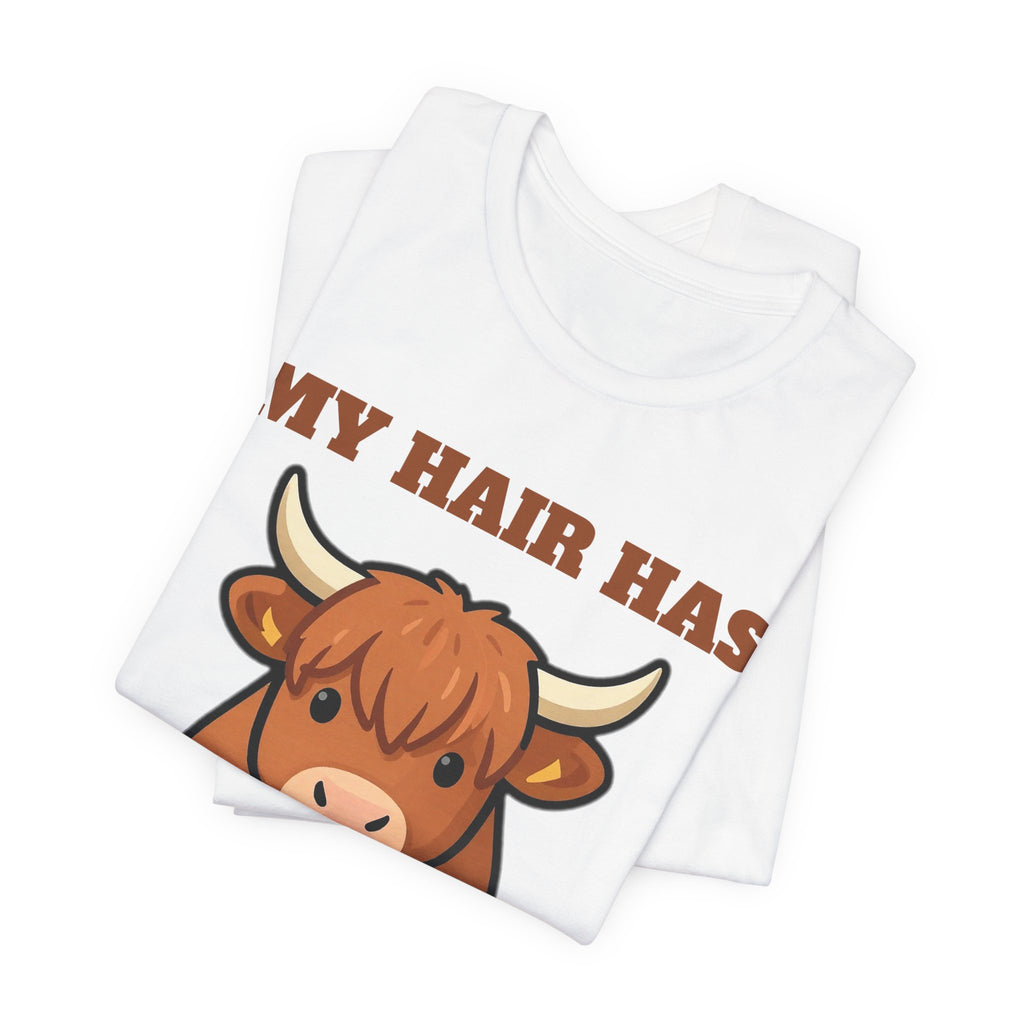 Highland Cow Shirt - My Hair Has Its Own Weather Tee | Cow Lover Gift