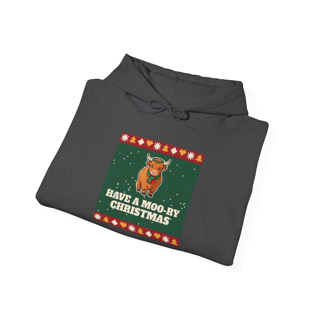 Moo-ry Christmas Ugly Sweater Hoodie