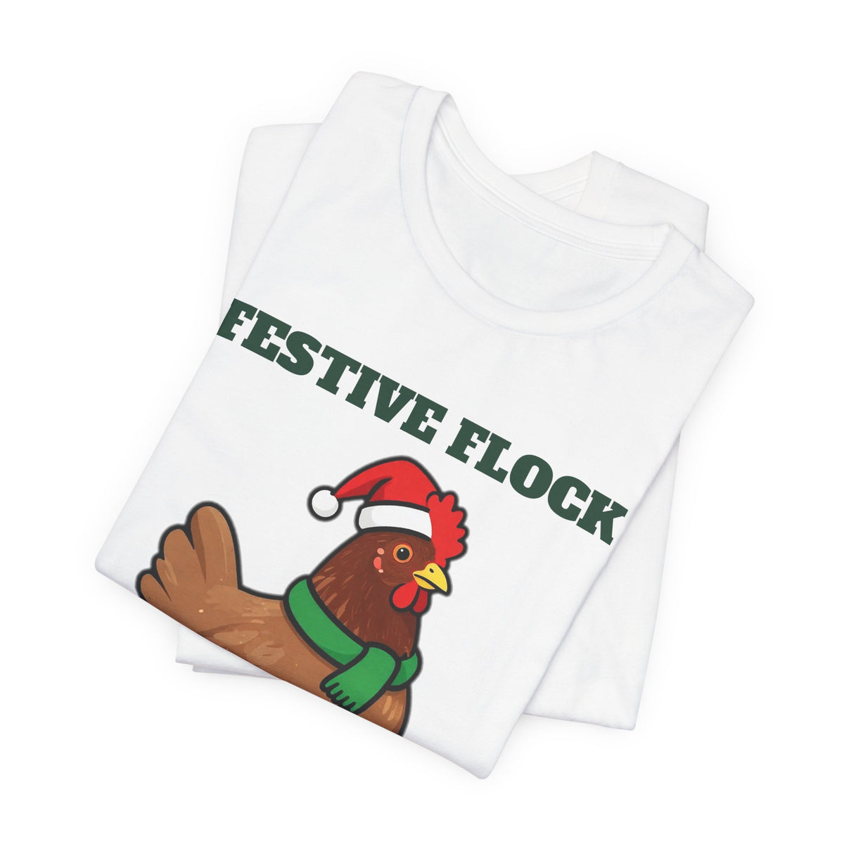 Festive Flock Chicken Christmas Tee