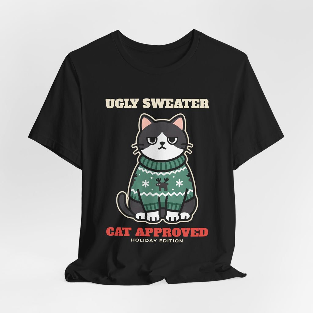 Cat Approved Ugly Christmas Sweater Tee