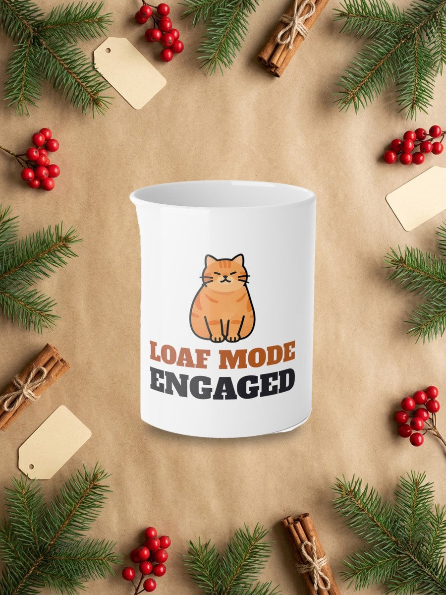 Cat Loaf Mug - Loaf Mode Engaged in a styled table product photo