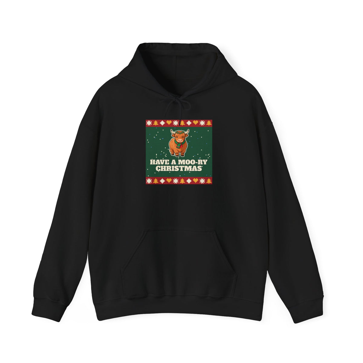 Moo-ry Christmas Ugly Sweater Hoodie