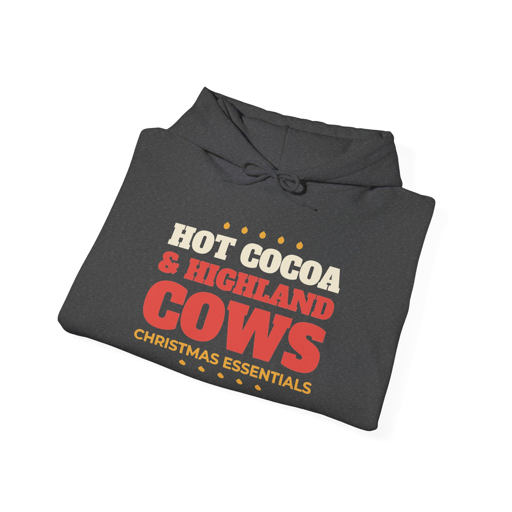 Hot Cocoa and Highland Cows Christmas Hoodie