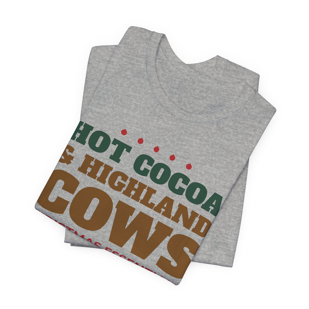 Hot Cocoa and Highland Cows Christmas Tee