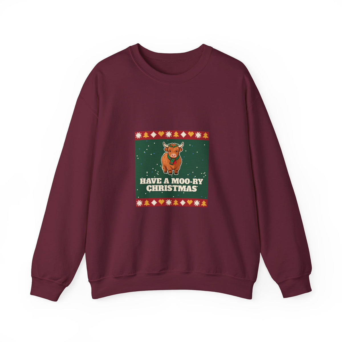 Moo-ry Christmas Ugly Sweater Crewneck Sweatshirt