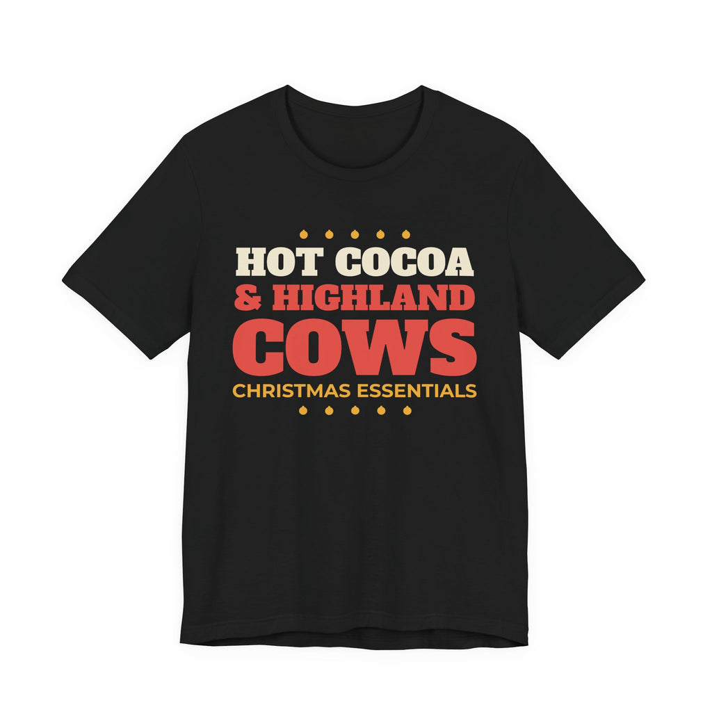 Hot Cocoa and Highland Cows Christmas Tee