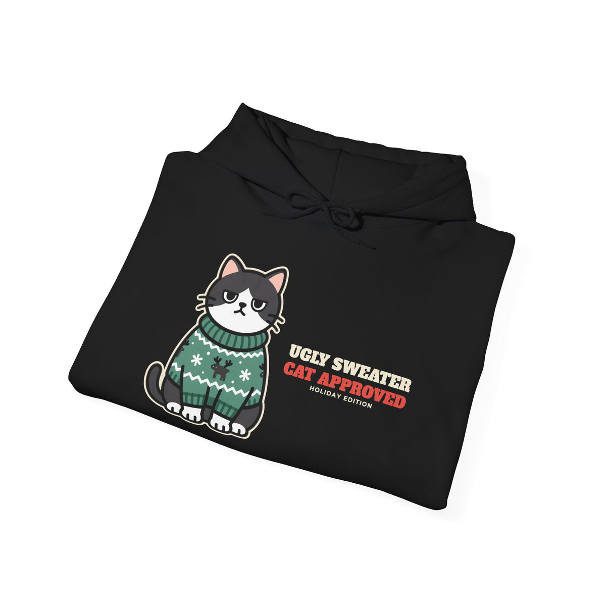Cat Approved Ugly Christmas Sweater Hoodie